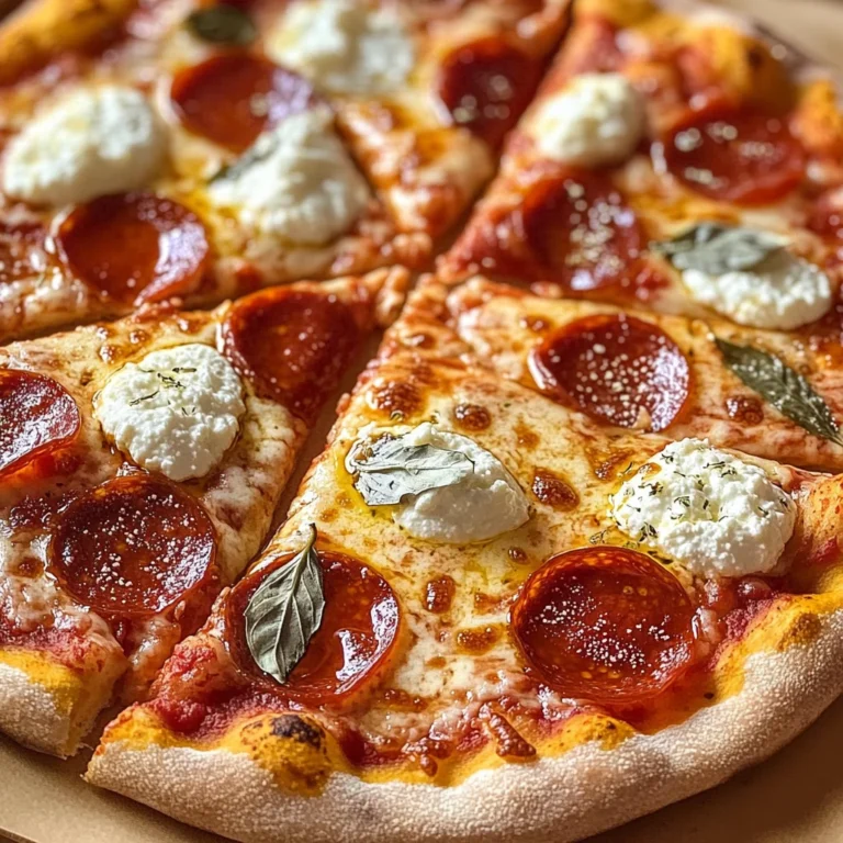 Hot Honey Pepperoni Ricotta Pizza : Sweet and Spicy