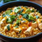 One Pot Queso Chicken and Rice : Easy Comfort Food