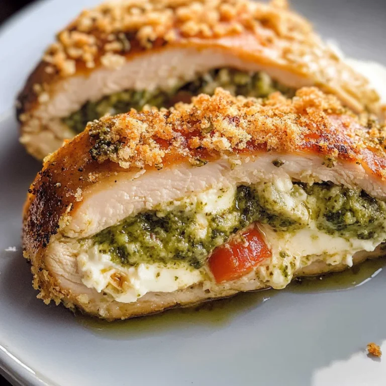 Healthy Pesto Stuffed Chicken Breast