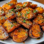 Honey Chili Smashed Sweet Potatoes