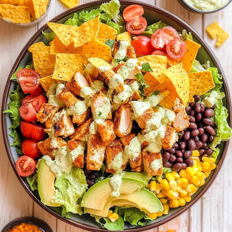Loaded Chicken Taco Salad with Creamy Lime-Cilantro Dressing