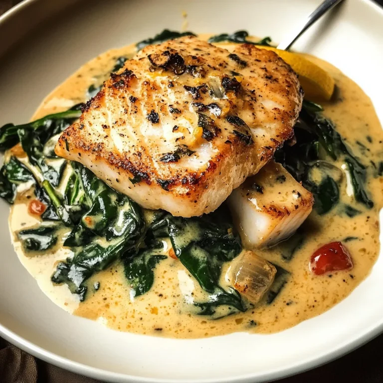 Luscious Lemon-Garlic Sea Bass with Creamed Spinach