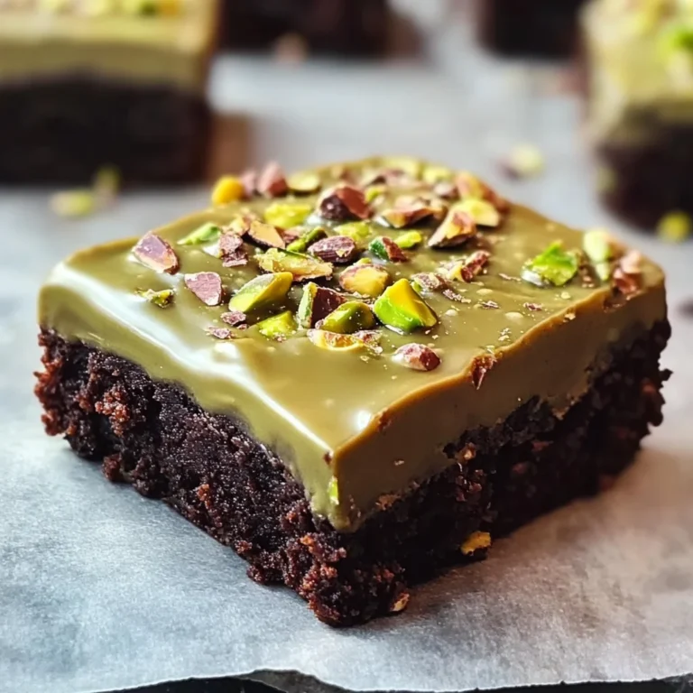 Pistachio Brownies with Pistachio Ganache