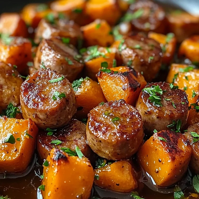 Sausage and Sweet Potatoes with Honey Garlic Sauce