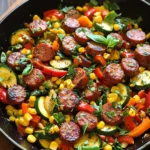 Summer Sausage Skillet with Andouille Sausage