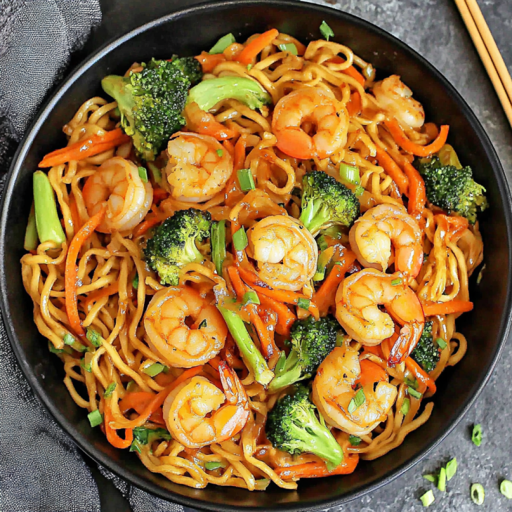 High-Protein Shrimp Stir Fry with Noodles