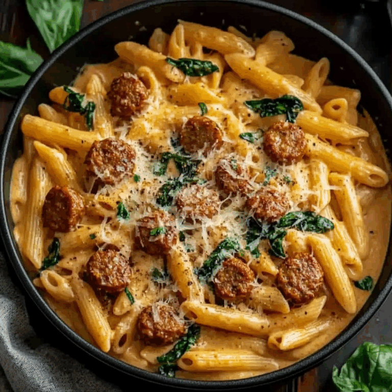 One Pot Creamy Cajun Sausage Pasta (30-Minutes)