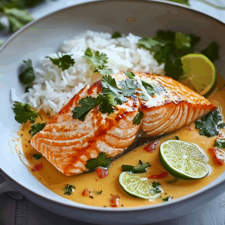 Poached Salmon in Coconut Lime Sauce