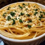 cheesy garlic parmesan spaghetti with cream cheese