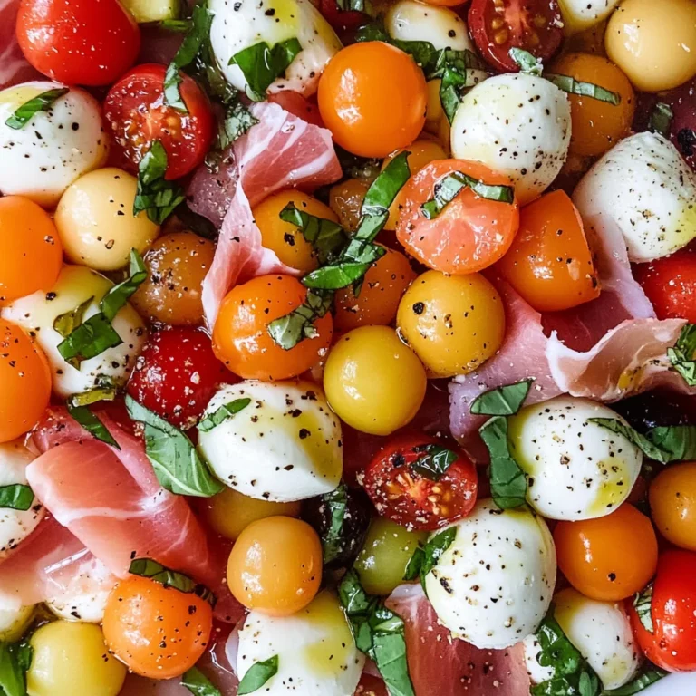 Caprese Melon Salad with Prosciutto and Mozzarella