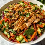 Crunchy Thai Chicken Salad with Peanut Dressing