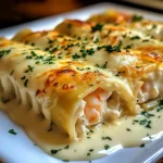 Dive into Decadence: Shrimp & Crab Alfredo Lasagna Roll-Ups You’ll Crave