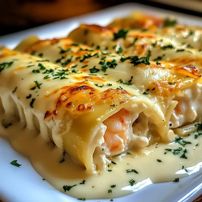 Dive into Decadence: Shrimp & Crab Alfredo Lasagna Roll-Ups You’ll Crave