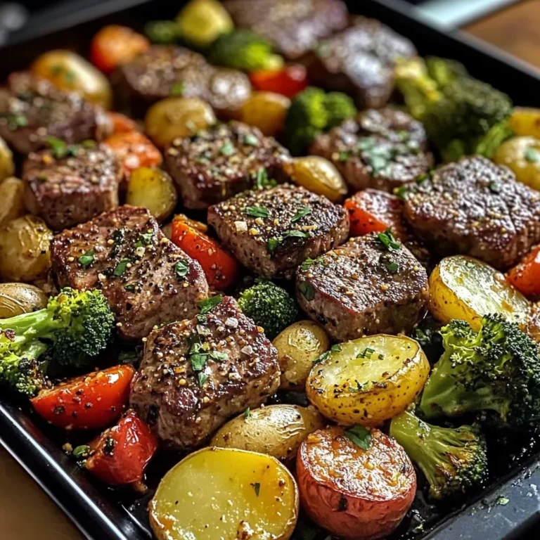 Garlic Butter Steak & Veggies Sheet Pan Recipe
