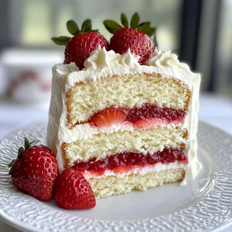 Moist Vanilla Cake with Strawberry Filling