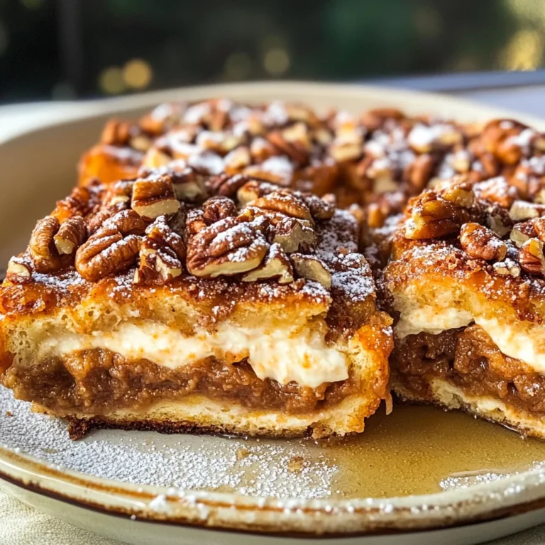 Pumpkin French Toast Bake with Cream Cheese Filling